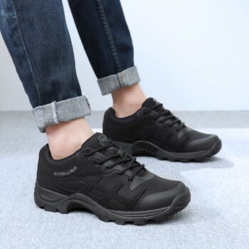 强人3515轻便训练鞋男士夏季透气户外越野休闲运动跑鞋 黑色 43