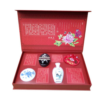 古风 谢馥春红色古典四件套礼盒国妆彩妆礼盒 婚庆毕业中华老字号