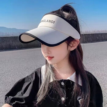 莱登狗儿童夏季帽子2023新款女童帽子扎马尾时尚遮阳帽男孩洋气太阳帽