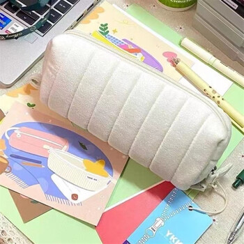 ins云朵笔袋小众柔软面包简约高颜值少女心学生大容量文具袋 白色笔袋