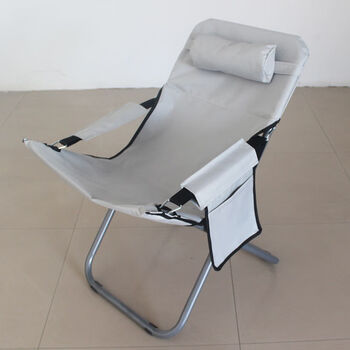 懒人椅躺椅午休折叠椅便携办公室睡椅靠背宿舍家用阳台休闲椅 灰夏