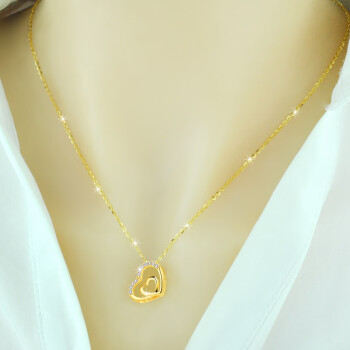 柏拉蒂bovradeh2023新款银项链女款首饰品爱心玫瑰金吊坠送女友情人节