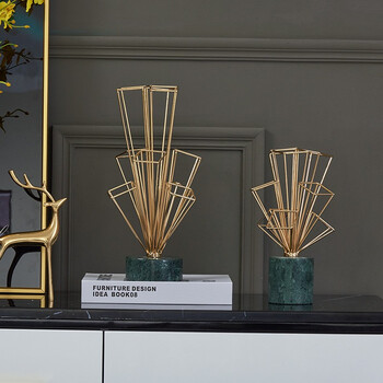 时光物语美式现代欧式轻奢大理石摆件客厅玄关电视柜家居装饰品创意