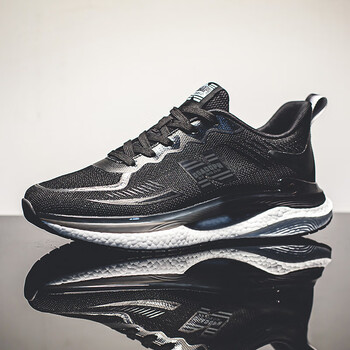 耐克舒naikeshu2023爆米花男鞋春夏n字鞋运动跑步鞋白黑35