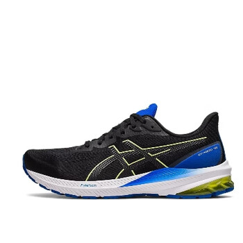 亚瑟士asicsgt100012减震防滑耐磨低帮跑步鞋男款黑蓝黄黑蓝黄39