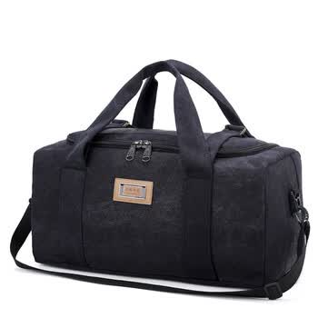 超大容量行李袋手提旅行包男加厚帆布搬家包户外袋女待产包黑色大号大