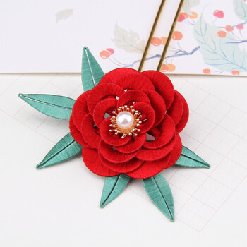 汉服头饰发饰新手教程丝线卡纸模古风配饰蚕丝线免裁剪山茶花材料包