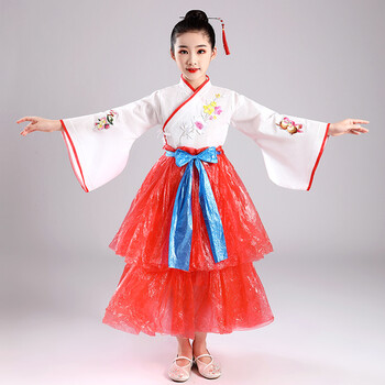 绮41环保服装儿童时装秀国学古装汉服女衣服diy幼儿园六一儿童演出