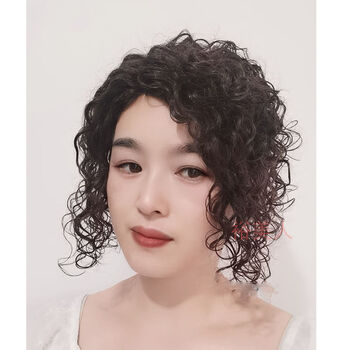 世雅中老年遮盖白发羊毛卷发片假发女头顶补发发顶真头发50岁真人真发