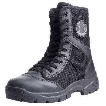 工作人员高邦靴子保安鞋超轻透气作战鞋高帮作训鞋 黑色特勤厚底单款