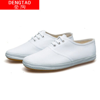 白网鞋白球鞋学校体操表演专用舞蹈鞋系带小白鞋休闲男女款护士鞋