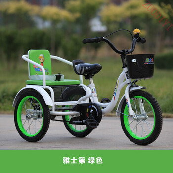 儿童三轮自行车带斗小孩儿童三轮车脚踏车带斗26岁大号男孩双人童车