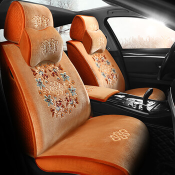 纯羊毛汽车坐垫四季坐垫全包围地毯式纯羊毛汽车坐垫短绒座套五座通用