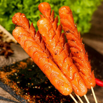 胖硕 街头铁板煎烤肠95g*10大根烧烤淀粉肠火腿肠路边摆摊油炸烤肠