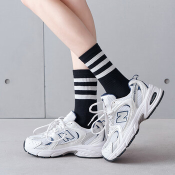 5双装秋冬女袜长筒袜子女纯棉女生女孩少女初中生高中学生高筒袜条纹