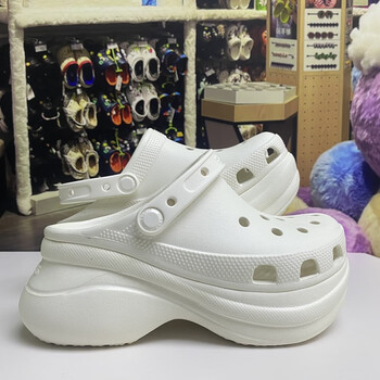 小鲸鱼洞洞鞋卡骆驰女鞋松糕厚底老爹鞋沙滩鞋凉拖鞋206302白色34w636