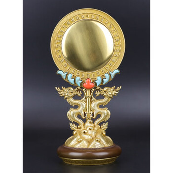 准提镜b款纯铜准提菩萨镜坛随身唐密藏密宗供修佛教吉祥摆件 凸面镜