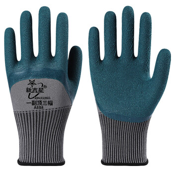 手套劳保耐磨工作轮胎橡胶耐磨王胶皮工地干活劳动浸胶乳胶作业男 l