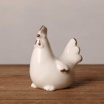 摆件陶瓷生肖鸡吉祥物大吉大利床头柜桌面装饰家居饰品 大吉大利(公鸡