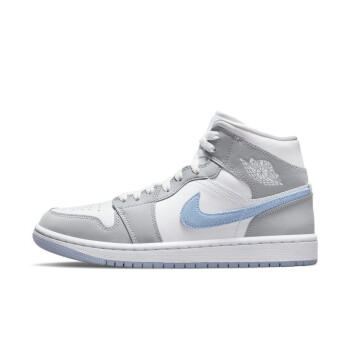 耐克(nike)air jordan 1 mid aj1 喬1高幫女子籃球鞋 bq6472 冰藍