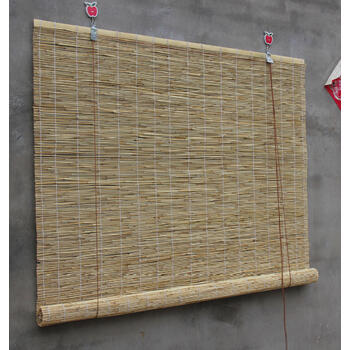 精品白线芦苇帘子窗帘卷帘工程帘拉升的成品遮光草帘可定制 1.