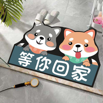 吸水地垫浴室滑垫家用可爱门垫进门厕所门口脚垫卫生间地垫 等你回家