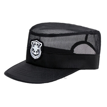 作训帽门卫帽作战帽安保帽春秋保安工作帽子男黑色作训帽藏青藏蓝平顶