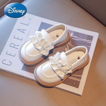迪士尼disney女童皮鞋英伦风春秋新款儿童鞋子小女孩公主鞋单鞋豆豆鞋
