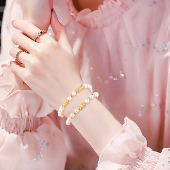 【送证书】易升黄金貔貅手链女款999足金转运珠珍珠手串首饰品本命年