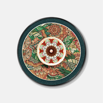 藏族佛教唐卡装饰画六字真言坛城禅意玄关挂画瑜伽背景墙壁画kb000061