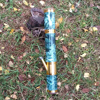 烟具小中大号水烟袋烟斗彩色烟筒过滤吸烟丝 中号蓝色52*6