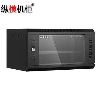 纵横机柜G5 5406 6U网络壁挂机柜 19英寸标准弱电墙柜 黑色玻璃前门 550宽400深300高 