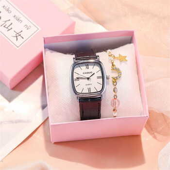 手表女2023年新款时尚潮流复古方形女款大学生小众设计风黑带大号星月