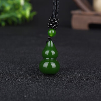 和田玉葫芦吊坠碧玉葫芦挂件玉石菠菜绿福禄寿玉挂件坠项链坠