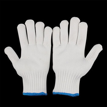手袜尼龙手套劳保棉线耐磨加厚男女干活白手套工作劳动工地防滑手套