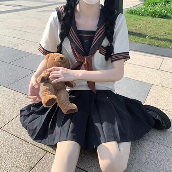 jk制服全套少女格裙夏季不规则半身裙女春秋天学生校服包臀百褶裙套装