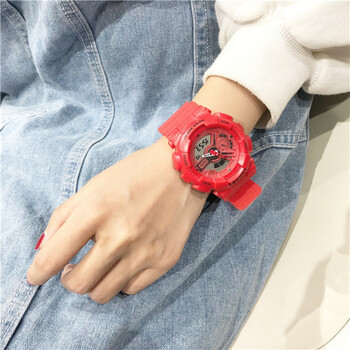 独角兽手表女生简约气质初中学生原宿风防水夜光电子表大红supreme