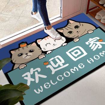 卡通地垫进门入户门垫卧室门口脚垫浴室滑垫家用卫生间吸水欢迎回家80
