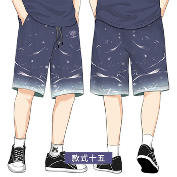 劲魔豹原神动漫短裤雷电将军魈联名手游二次元周边沙滩裤五分裤子短裤