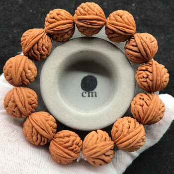 蝶灿秦岭野生刺龙纹桃核手串 纹路清晰手感舒服20左右尺寸 20mm正圆