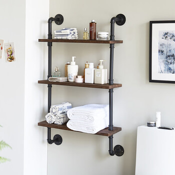 家逸墙上置物架墙壁挂式一字隔板书架铁艺墙面搁物架装饰创意工业风