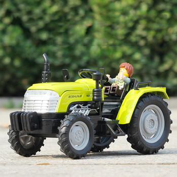 合金工程汽车农场机械模型仿真复古农夫手扶拖拉机小型儿童玩具车模