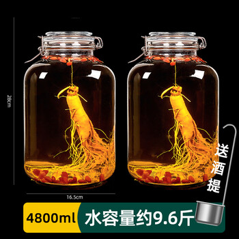 笛央玻璃酒坛泡酒专用酒瓶容器人参酒酿酒罐葡萄酒空瓶密封罐玻璃酒罐