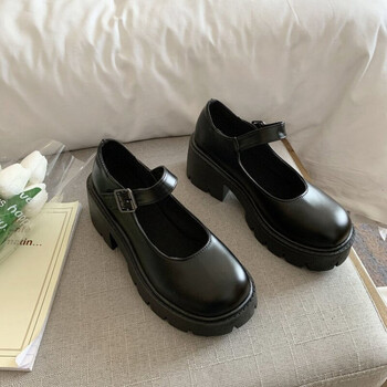 纳瓦奇配lo裙lolita鞋初高中女学生jk少女大头小皮鞋一字扣带鞋女厚底
