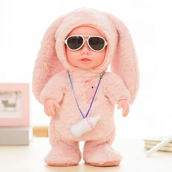 儿童电动毛绒吃奶瓶洋娃娃会走路唱歌学舌说话娃娃玩具男女孩礼物奶瓶