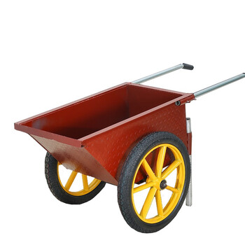 弘工 加厚斗车工地手推车灰斗车建筑水泥砂浆车垃圾车泥沙搬运车 红色