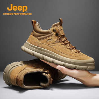 jeep吉普男鞋户外防滑登山鞋子男秋冬季新款厚底休闲鞋男百搭运动鞋男