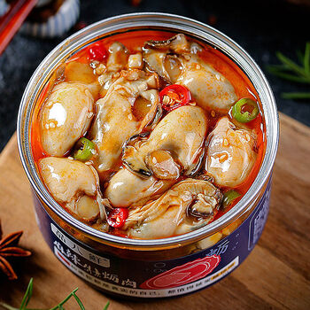 海鲜熟食即食罐装大罐麻辣新鲜乳山牡蛎罐头捞汁麻辣生蚝260g大罐1罐