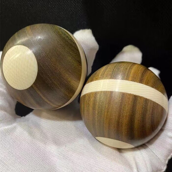 纳点高档绿檀镶象牙果球球中老年人健身球手转球礼物文玩手把件绿檀镶