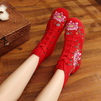 永和春老北京布鞋时尚女鞋女靴绣花鞋女古风刺绣短靴子秀禾鞋汉服鞋